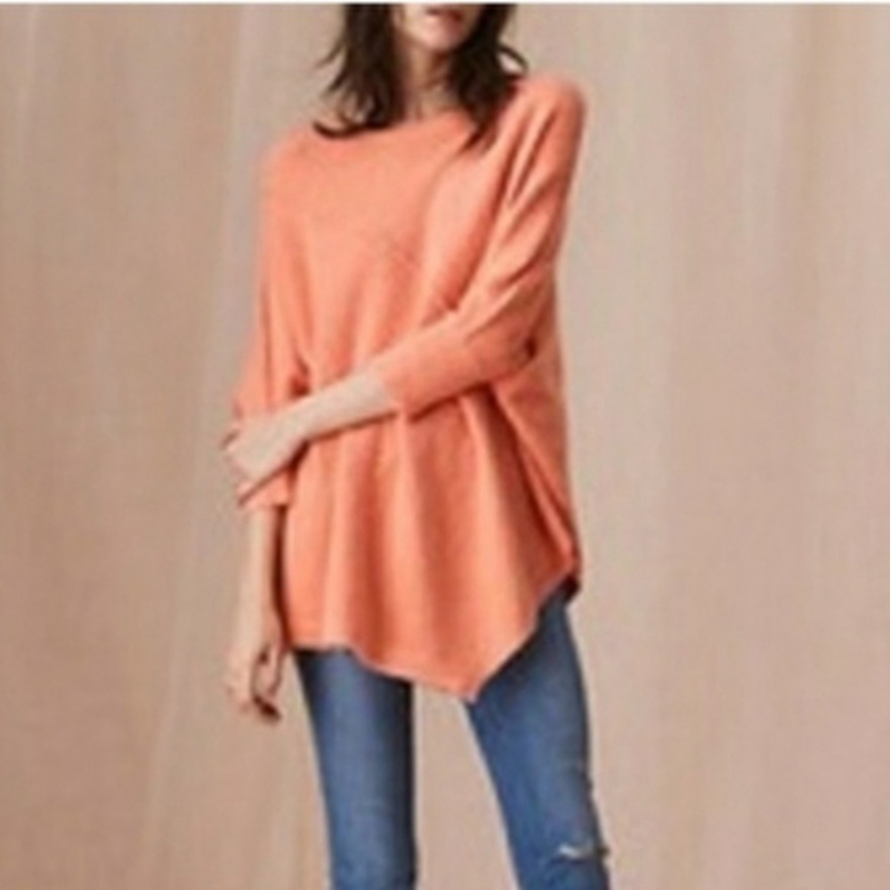 Lou and Grey Fuzz Boucle Poncho Sweater S/XS